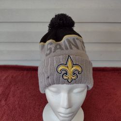 New Orleans saints new era cuffed knit hat with pom