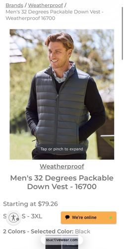 7 NEW 32 Degrees Heat Ultra-Light Down Vest – Black (sizes in description)