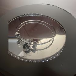 MOONGLOW Charm Bangle Silver Tone Beads Bracelet Festival Summer Boho Hippy