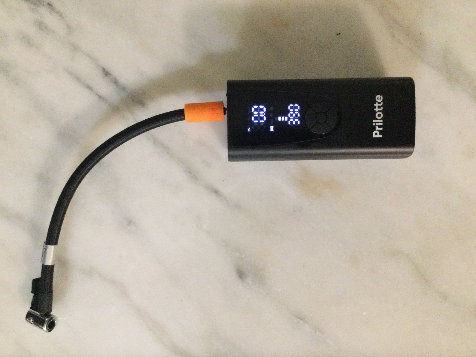 PRILOTTE Tire Inflator, Portable Air Compressor, Power Bank, Flashlight