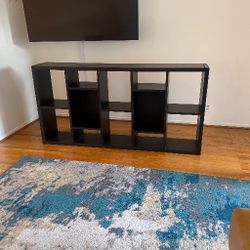 IKEA KALLAX Black brown TV bench Shelving 