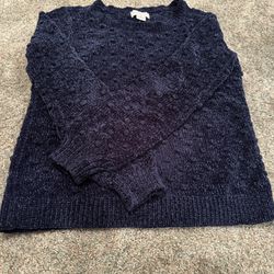 Ladies Blue Velvet Sweater