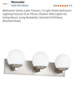 Ntsunxeko 3-Light Globe Vanity Light Brushed Nickel