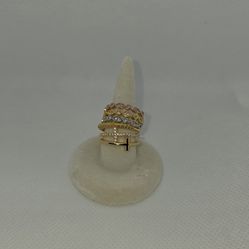 Gold Filled Ring Bundle (3 Rings) Size 6 – Cross, Pavé & Tritone