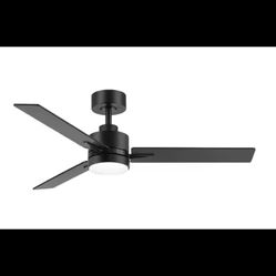 Breezary Alonso 48 in. Black Indoor Ceiling Fan with LED Light & Remote Control