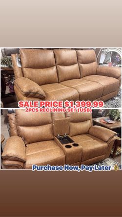 2pcs reclining sofa set
