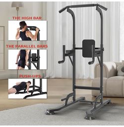 Adjustable Power Tower for Home Gym - Multifunctional Pull-Up & Dip Station for Strength Training