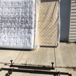Queen Mattress, Box Springs, And Frame
