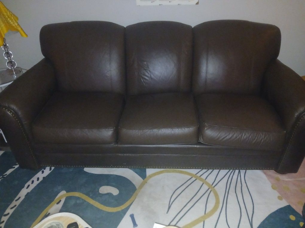 Brown Leather Sofa