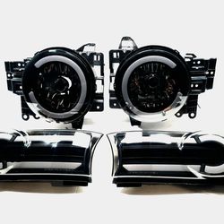 SMOKED HEADLIGHT FOR 07-14 FJ CRUISER LED DRL+SEQUENTIAL TURN SIGNAL