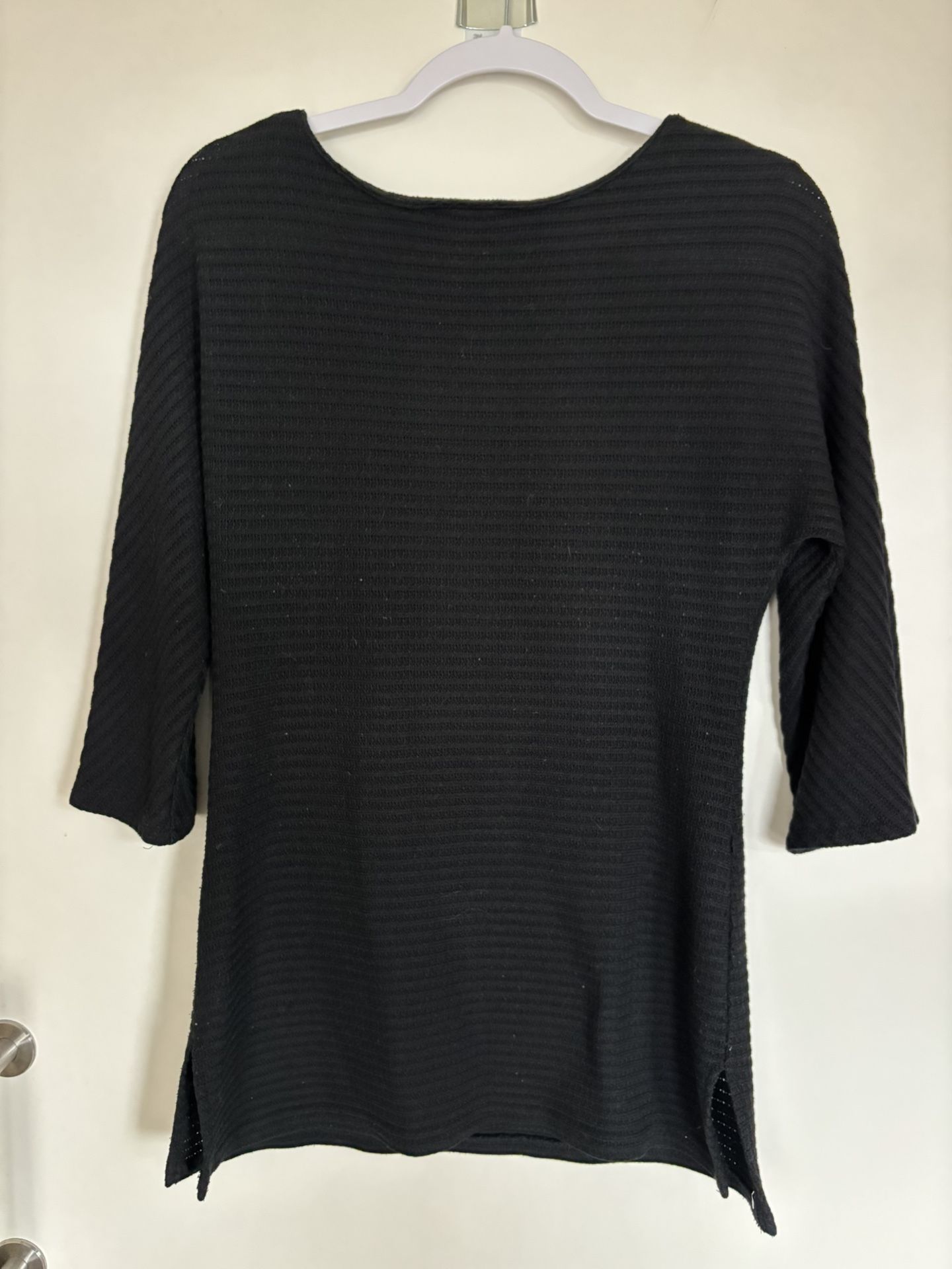 3/4 Sleeve Black Tunic 