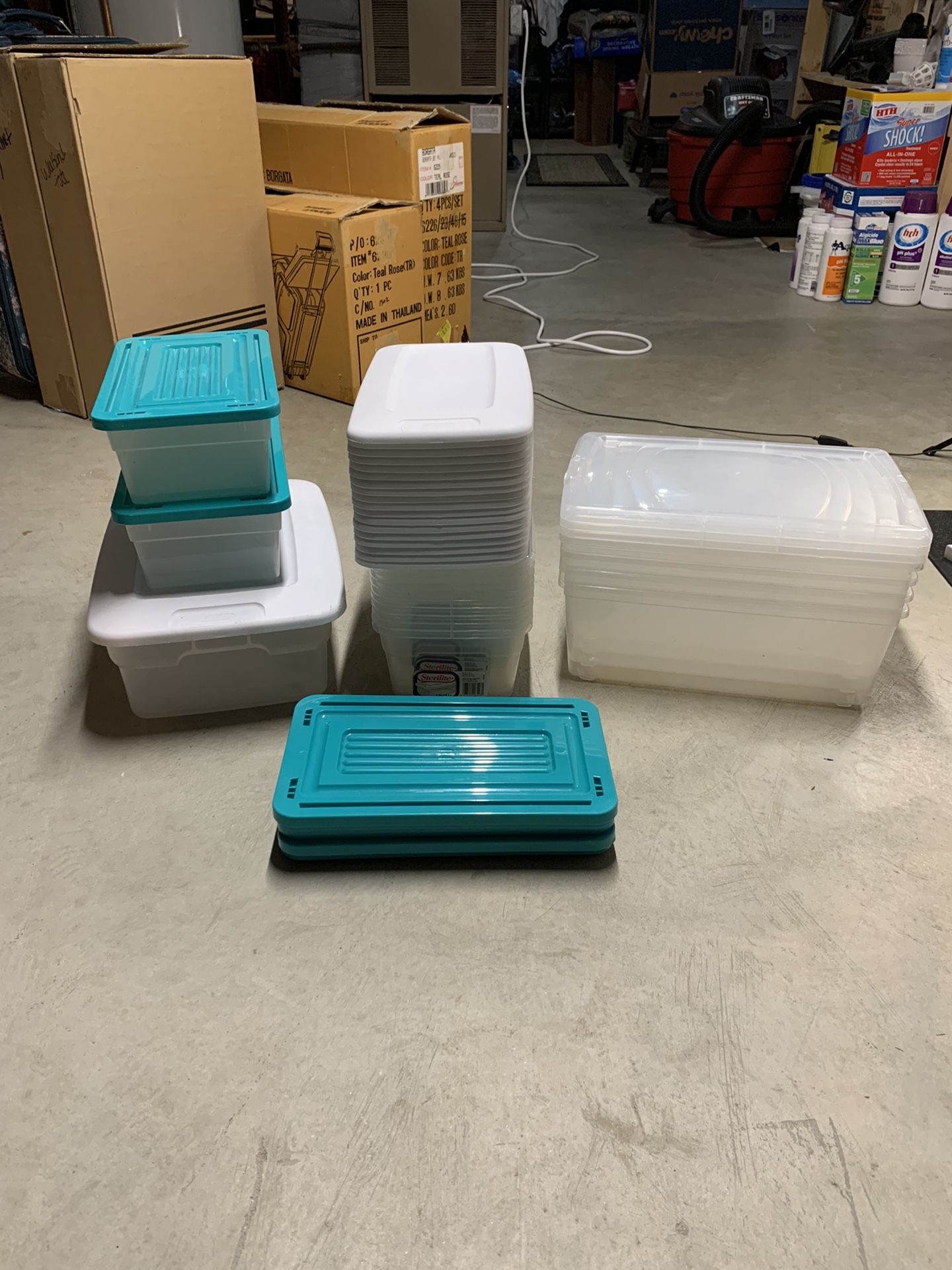 Sterilite Storage Container Bins Plastic Organization Huge Lot