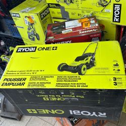 RYOBI ONE+ 18V 13 in. Cordless Battery Walk Behind Push Lawn Mower with 4.0 Ah Battery and Charger