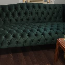 Lovely Emerald Green Victorian Style Couch
