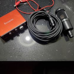 Focusrite Scarlett Solo 2nd Gen USB, Audio-Technica AT2035 Cardioid Condenser Microphone With XLR And USB Cables
