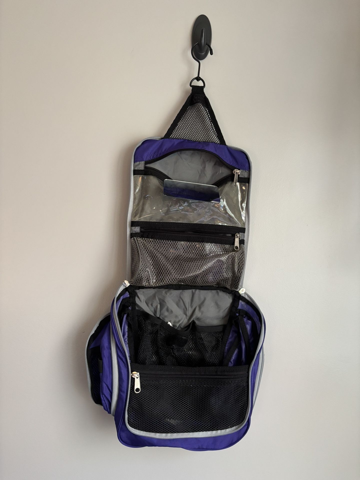 LL BEAN Purple Travel Personal Organizer Toiletry Bag, Medium