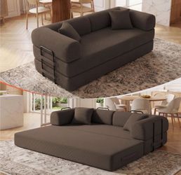 Brown couch bed