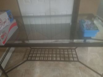 Glass top table with stone accents no chairs