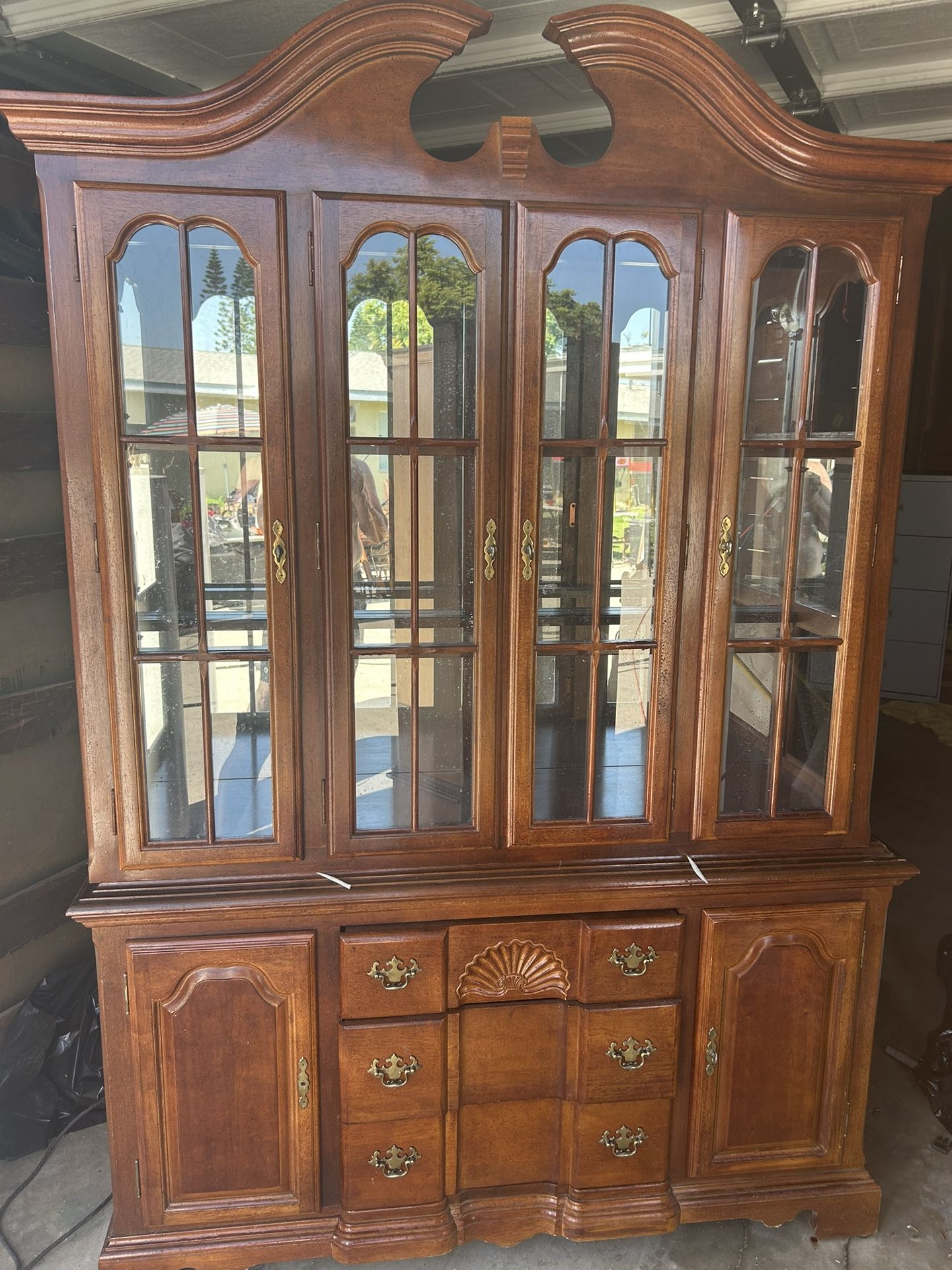 Walnut Antique China Cabinet