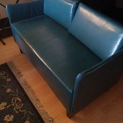 Teal leather Sofa