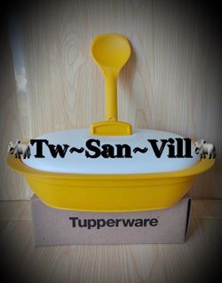 Tupperware Everyday Essentials Rice Server Ladle 7.5 cup 1.8L Yellow Red White