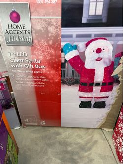 7ft Giant Santa with Gift Box