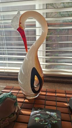 Murano Glass 15" bird large 80's piece