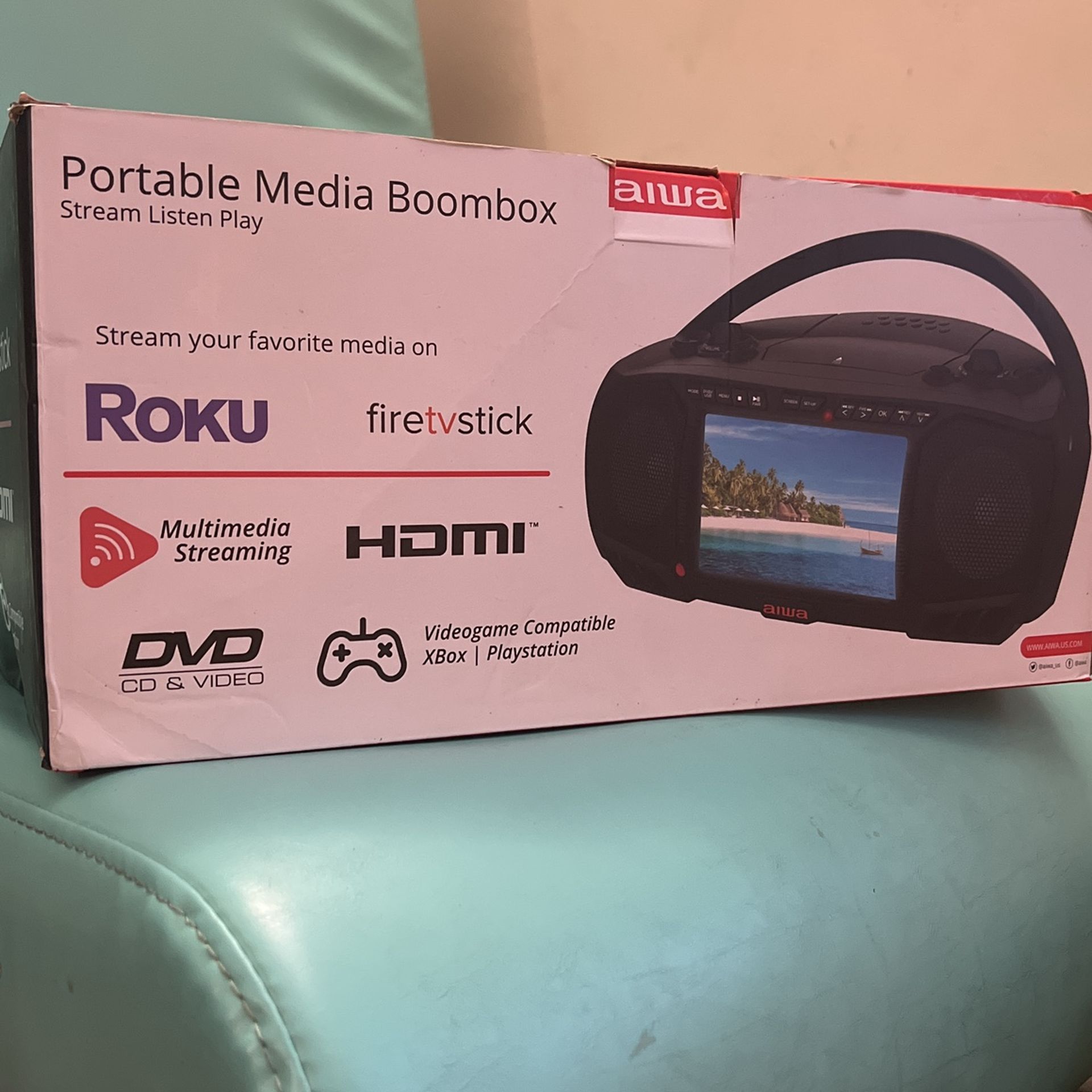 Portable Media Boombox Stream Listen Play