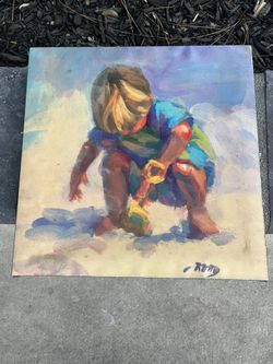 Painting Of Baby At The Beach-Pls Read description