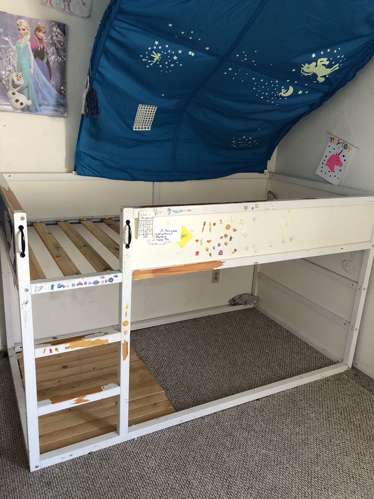 Free wooden bunk bed. Just need repaint.