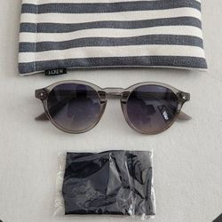 Men's J. Crew Round Clear Frame Smoke Grey Sunglasses
