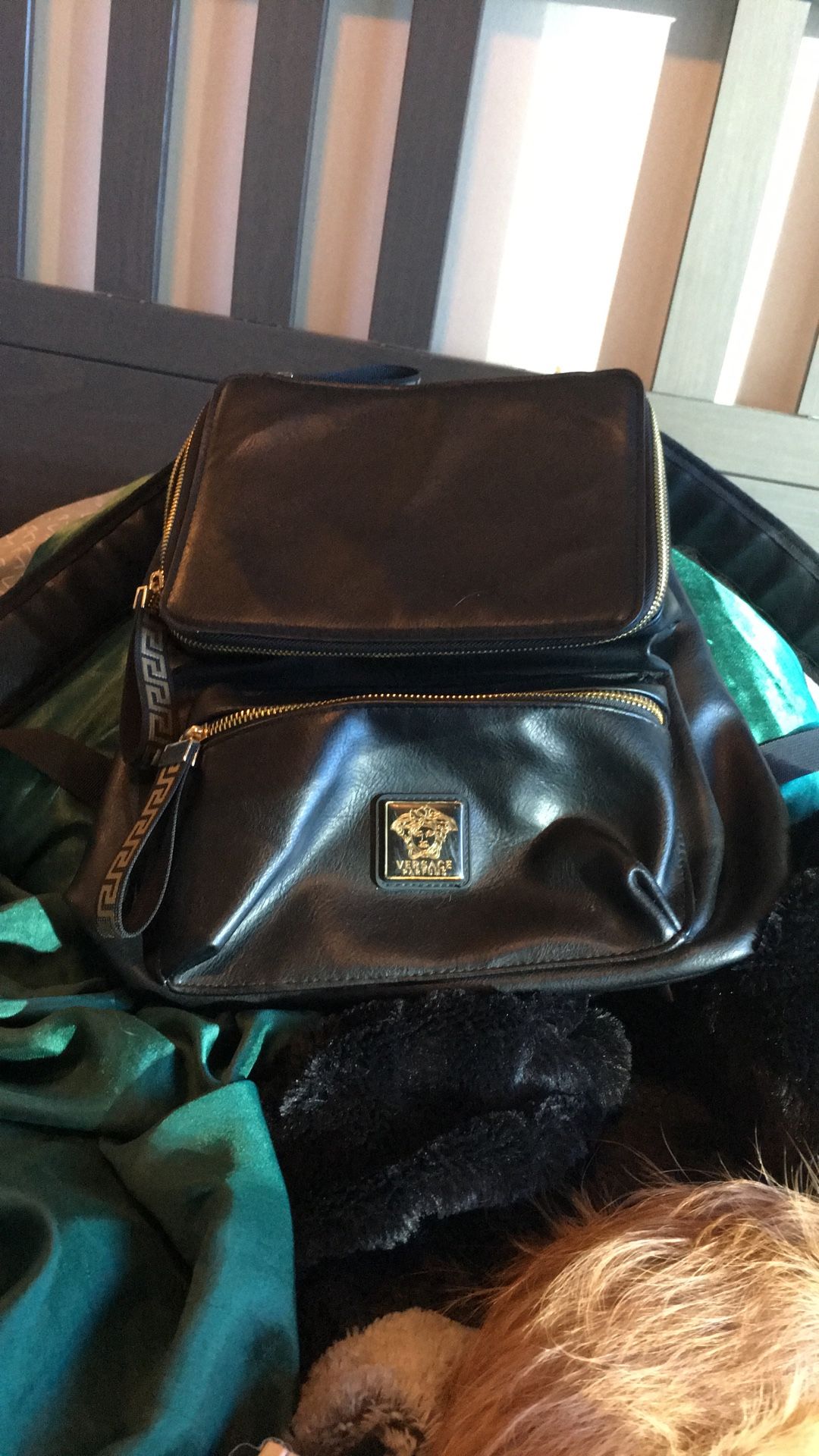 Versace Leather Backpack Bag