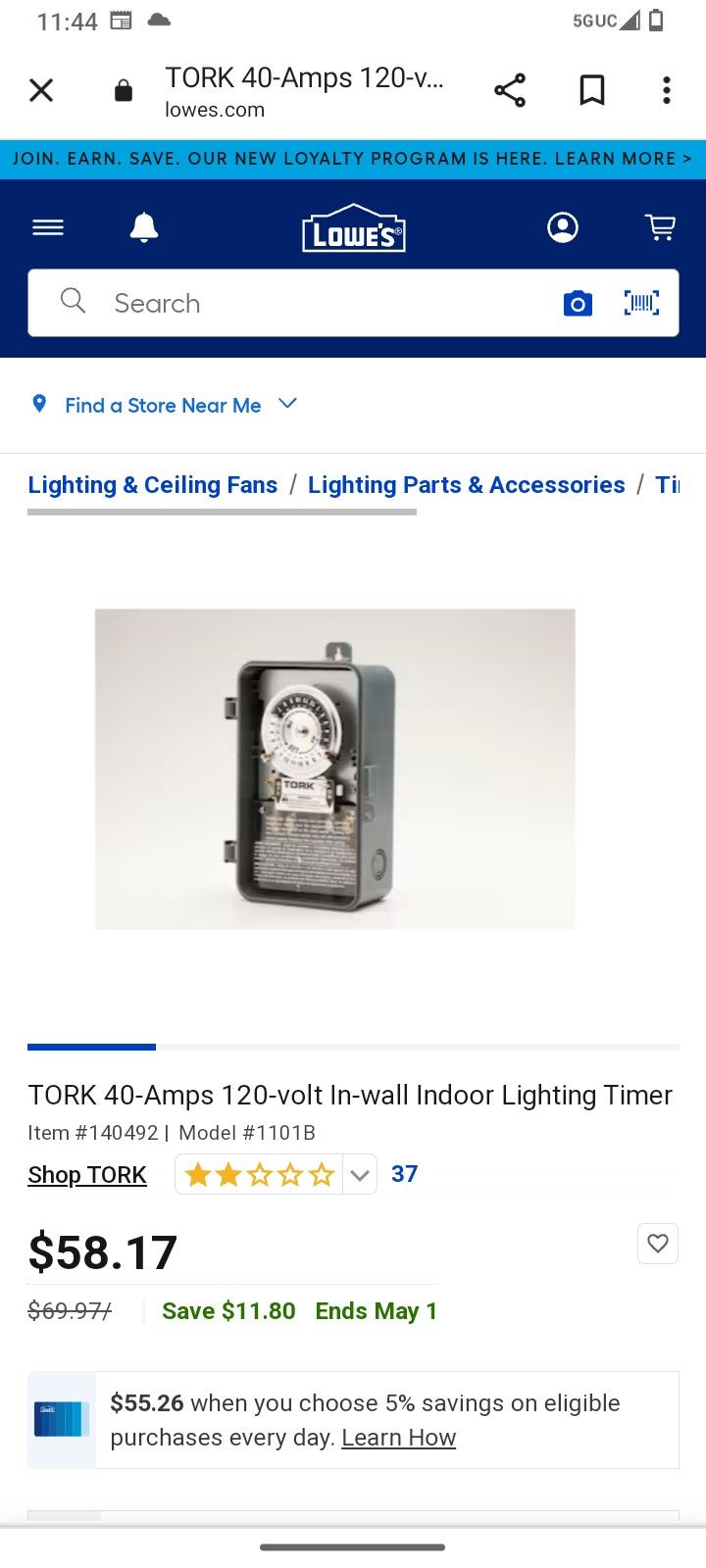 Tork 120v Indoor Timer