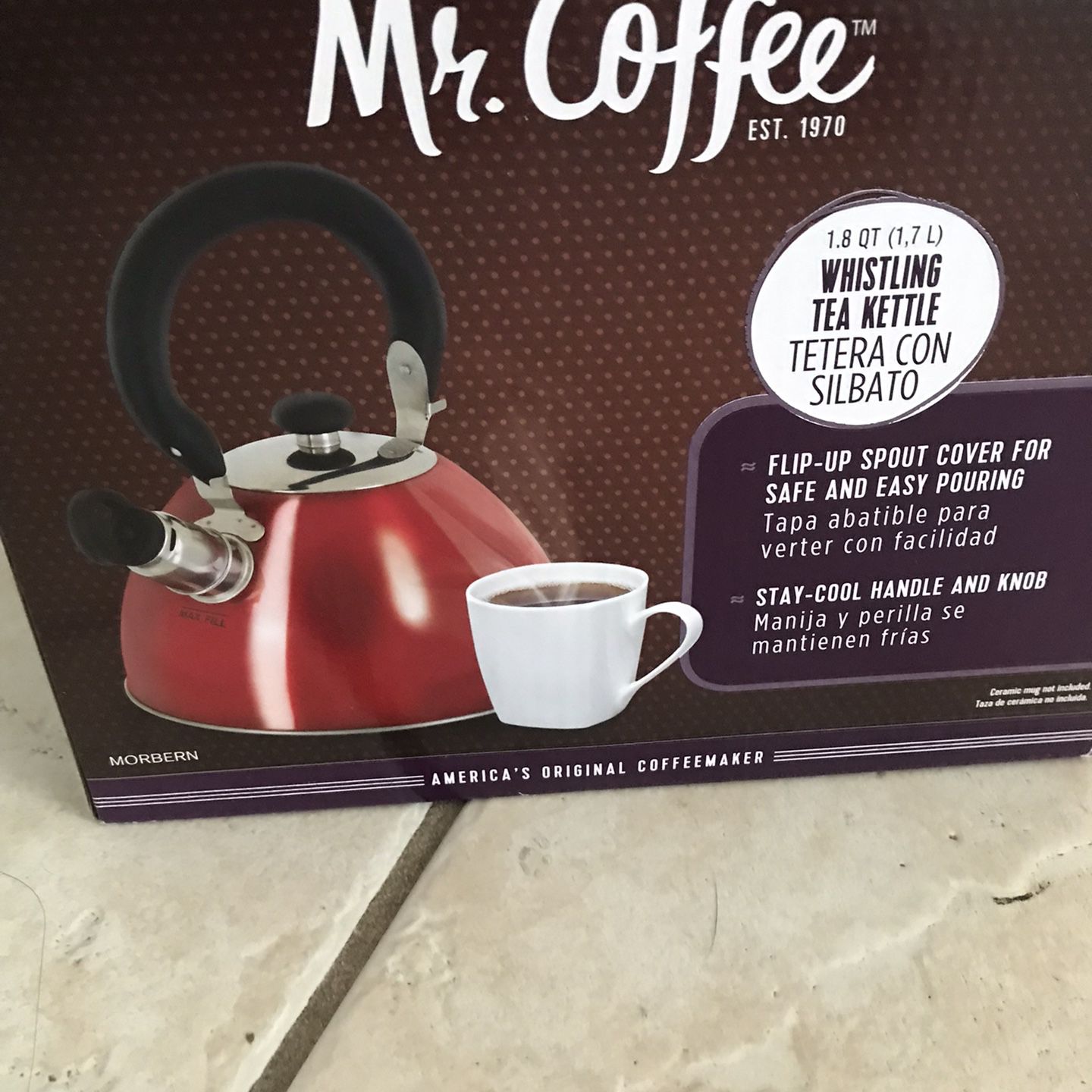 Mr. Coffee Morbern 1.8qt. Red Tea Kettle