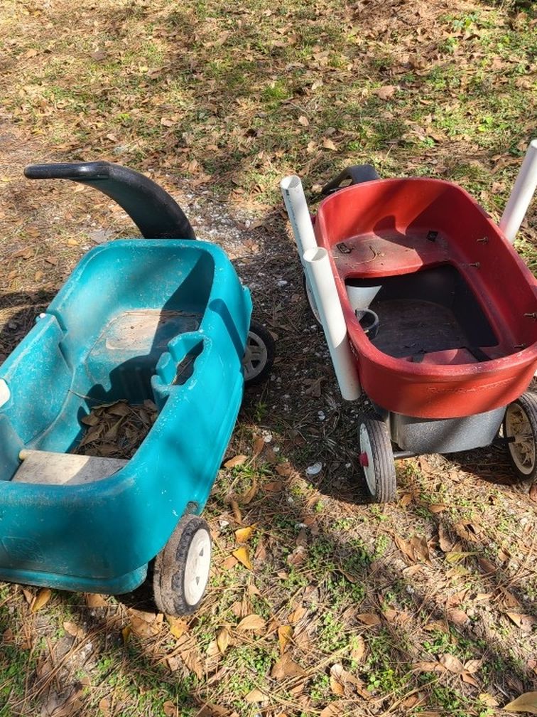 2 Kids Wagons( 1 Has Fishing Rod Holders)