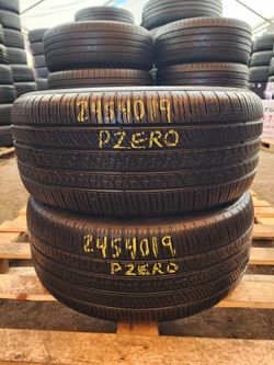 245 40R 19 PIRELLI P ZERO TIRES 2454019 USED TIRES (PAIR) MOUNT BALANCE INCLUDED