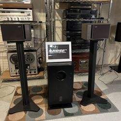Bose 141 Stereo Speakers With Sub And Stands