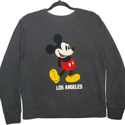 DISNEY Women's Embroidered Classic Mickey Mouse Los Angeles Sweater Shirt Size S