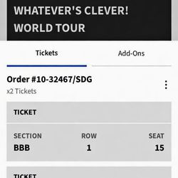 Charlie Puth FRONT ROW Floor Seats (2) – San Diego 4/22