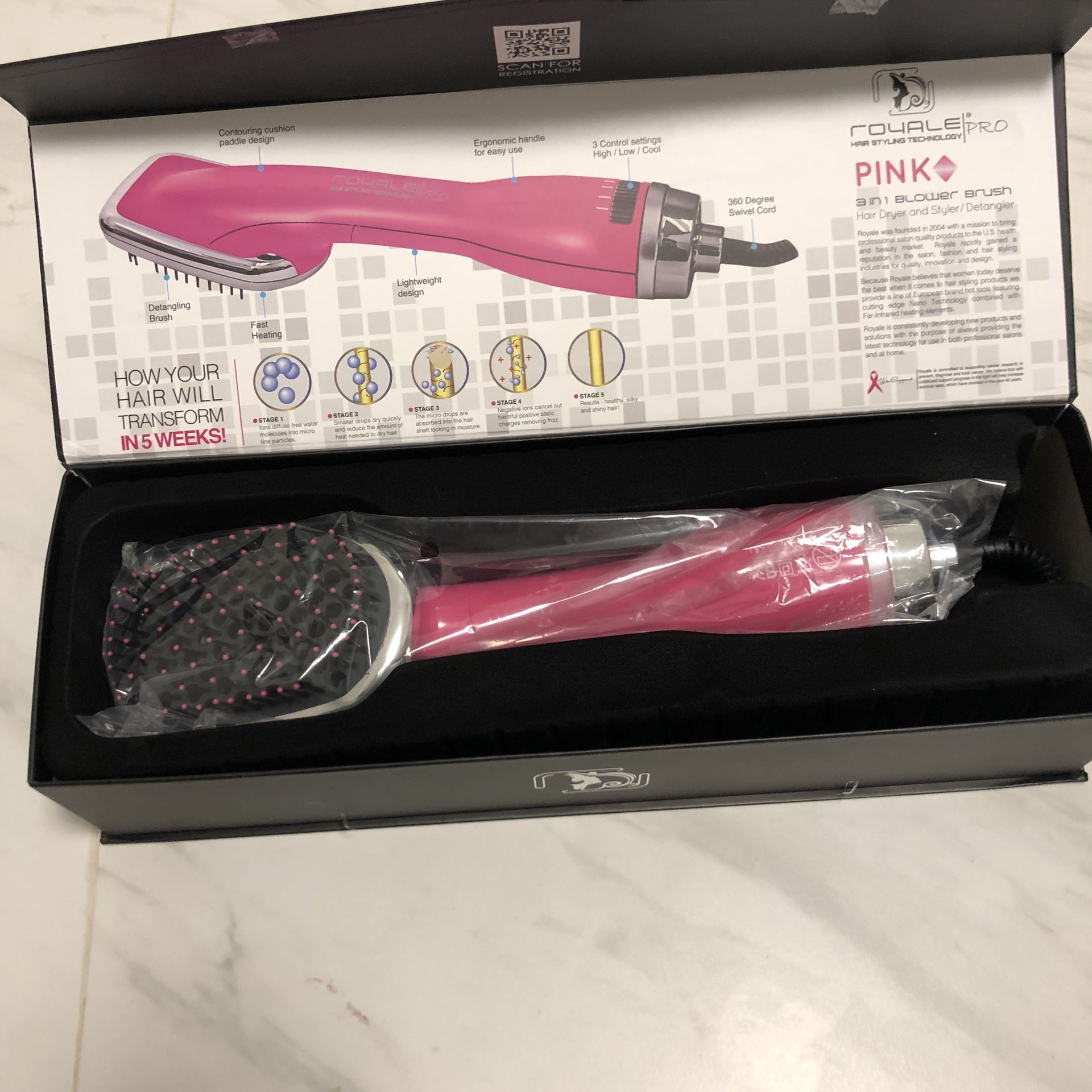 Royale 2 In one Hair Brush