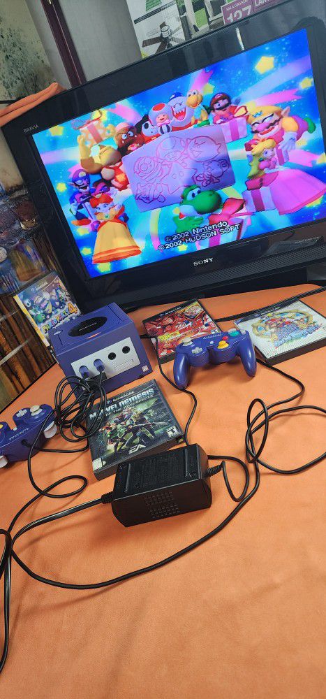 Nintendo gamecube bundle DOL-001(USA) 4 Games All Original OEM Mario Party 4