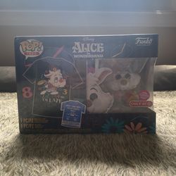 White Rabbit Flocked Funko Pop & TShirt