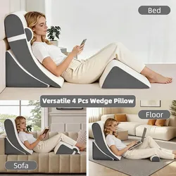 NEW! 4PCS Orthopedic Bed Wedge Pillow Set for Post Surgery & Pain Relief