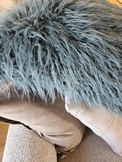 Teal Faux MOHAIR Pillows 19 X 19