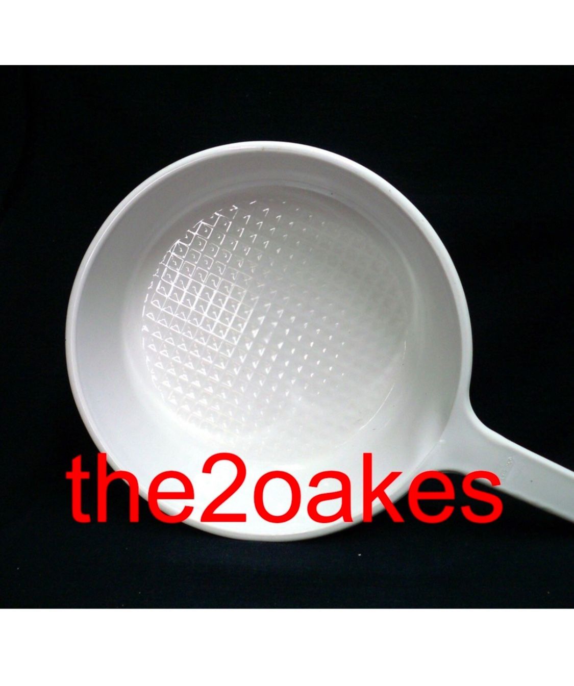 Vintage VISION White CORNINGWARE 12 H Skillet Roaster Waffle Bottom Handle Collectible