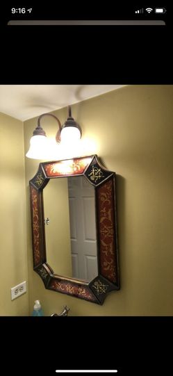 Mirror and 2 light Vanity Bar