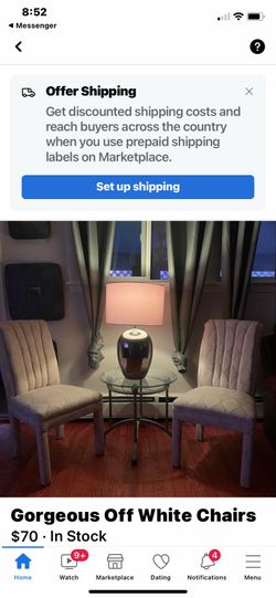 Set of Two Off White Chairs