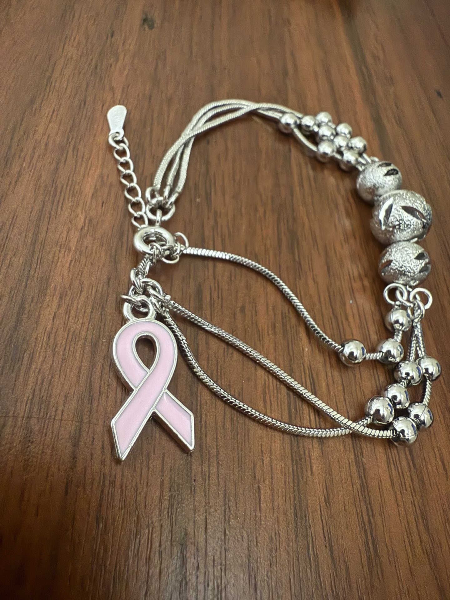 October Breast Cancer Pink Ribbon Awareness Support Charm Bracelets