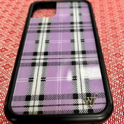 WildFlower Limited Edition Case Purple Plaid iPhone 12 Case