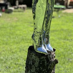 Silver Metallic Boots Size 8